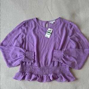 Bar lll sheer long sleeve blouse